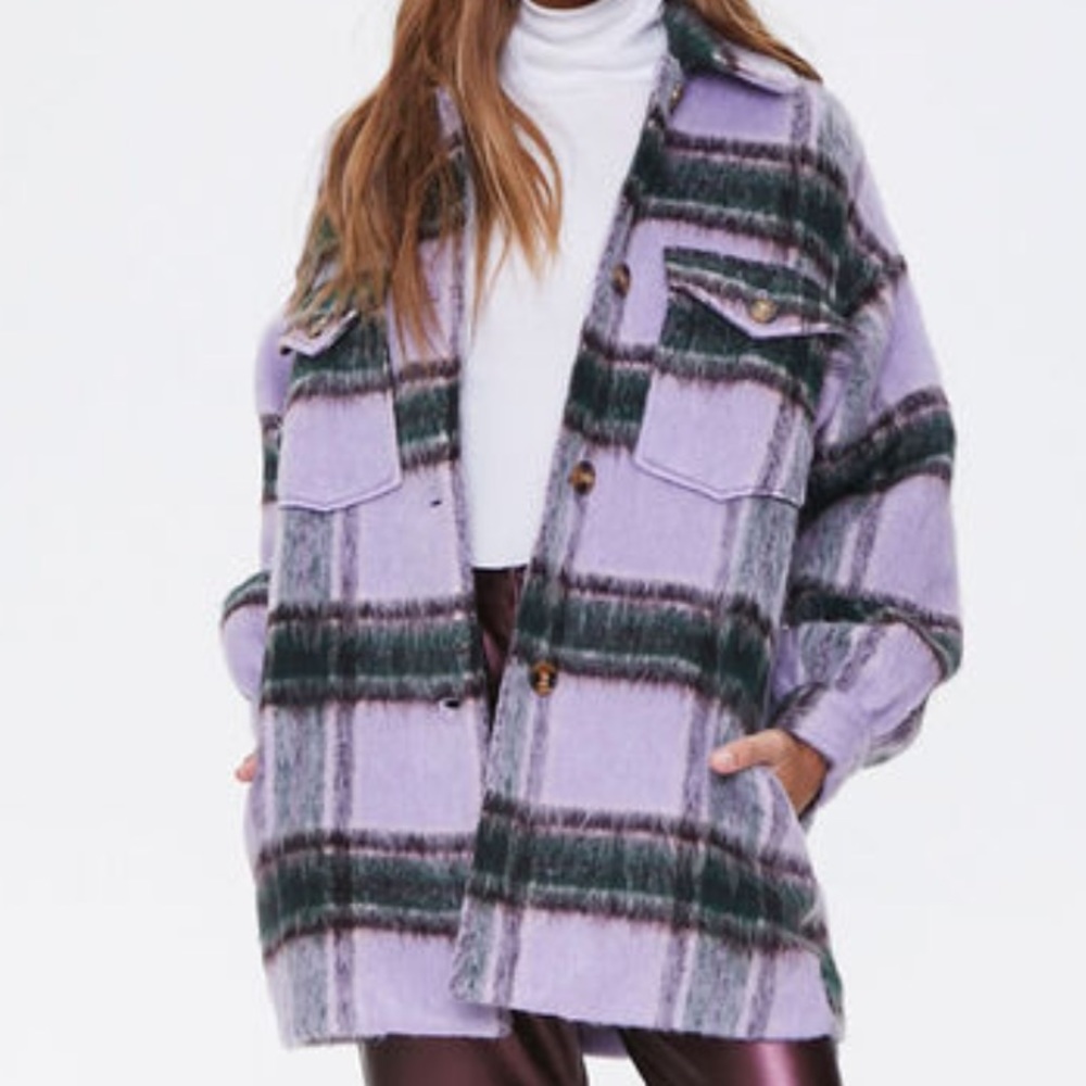 Forever 21 lavender plaid jacket